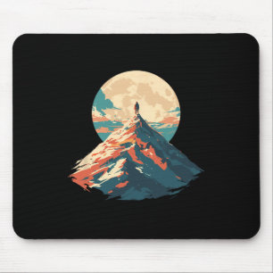 Motivational Mountain Peak Climbing Design - Natur Mouse Pad