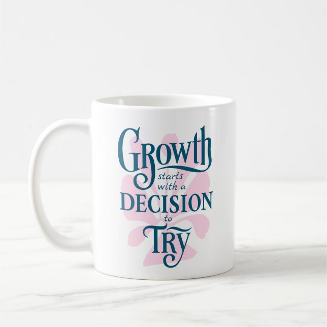 Motivational Mug – Growth Starts  (Left)