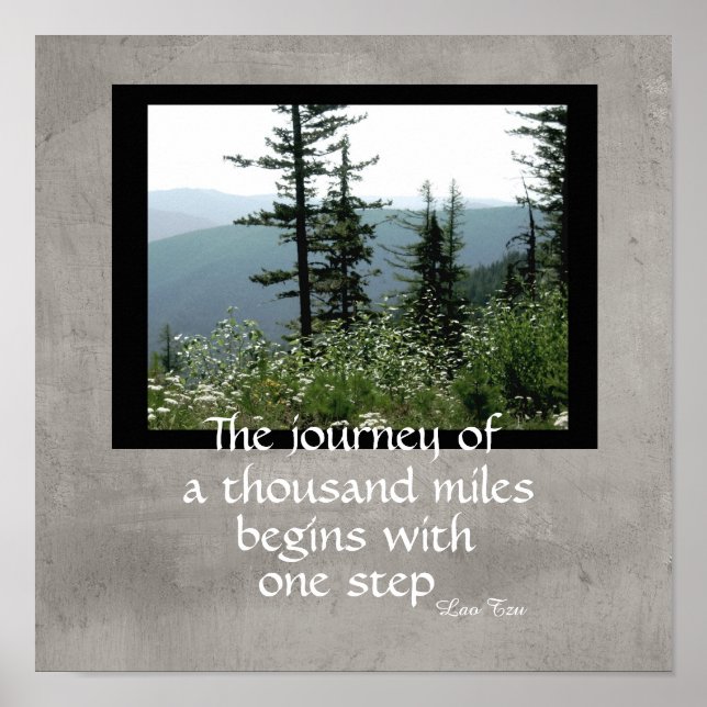 motivational nature poster zen quote the journey (Front)