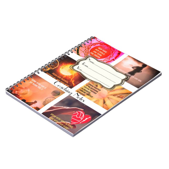 Motivational Netball Coaching Notes Spiral Notebook (Left Side)