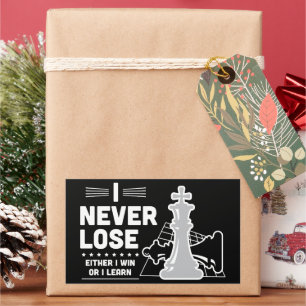 Motivational Never Lose Chess Quote Rectangular Sticker