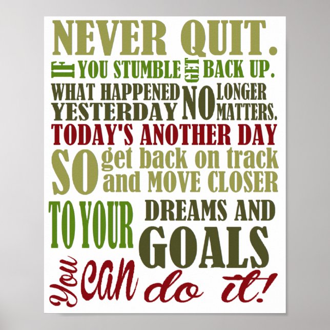 Motivational: Never Quit Poster (Front)