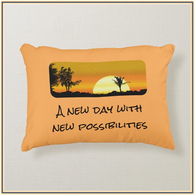 Motivational New Day Sunrise Decorative Cushion (Creator Uploaded)
