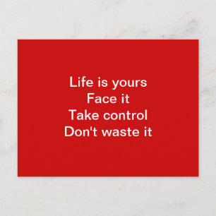 Motivational of life postcard