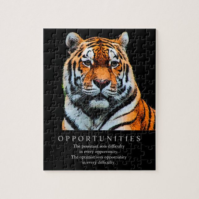 Motivational Opportunities Saying Quote Tiger Jigsaw Puzzle (Vertical)