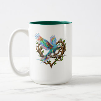 Motivational Parrot Mug- Soaring Two-Tone Coffee Mug