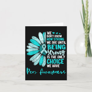 Motivational Pcos Awareness Sunflower Ribbon Teal  Card