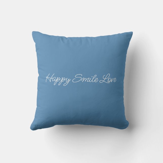 Motivational Phrase Blue Tile Cushion (Back)