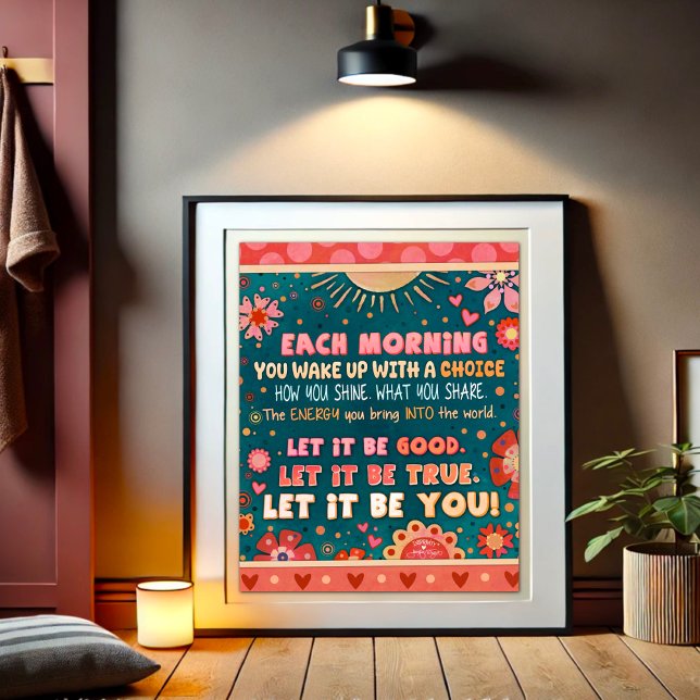 Motivational Pink Green Inspiring Quote Be You Poster (Creator Uploaded)