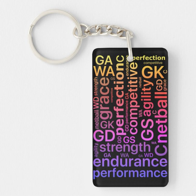 Motivational Player Positions Netball Key Ring (Front)