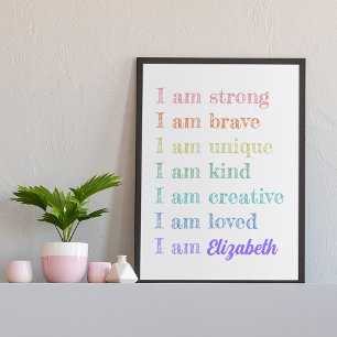 Motivational Positive Affirmation Girls Room Decor