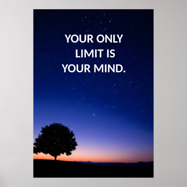 Motivational Positive Humble Text Poster (Front)