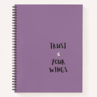Motivational positive quote purple notebook