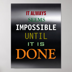 Motivational Possibility Quote Dark Grey Poster