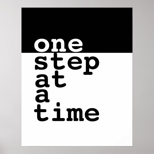 motivational poster one step at a time text (Front)