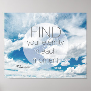 motivational poster Thoreau quote on blue sky