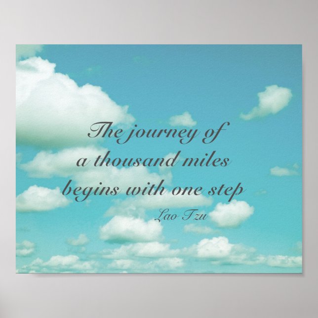 motivational poster zen quote on blue sky photo (Front)