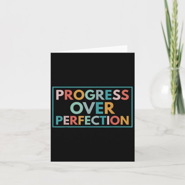 Motivational Progress Over Perfection Back To Scho Card (Front)