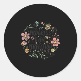Motivational Progress Over Perfection Back To Scho Classic Round Sticker