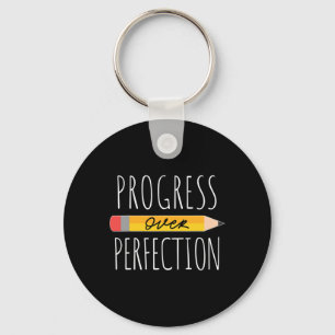 Motivational Progress Over Perfection back to Scho Key Ring