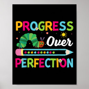 Motivational Progress Over Perfection Back To Scho Poster