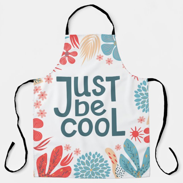Motivational Quote, Abstract Floral Frame. Apron (Front)