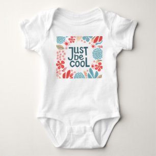 Motivational Quote, Abstract Floral Frame. Baby Bodysuit
