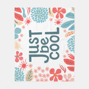 Motivational Quote, Abstract Floral Frame. Fleece Blanket