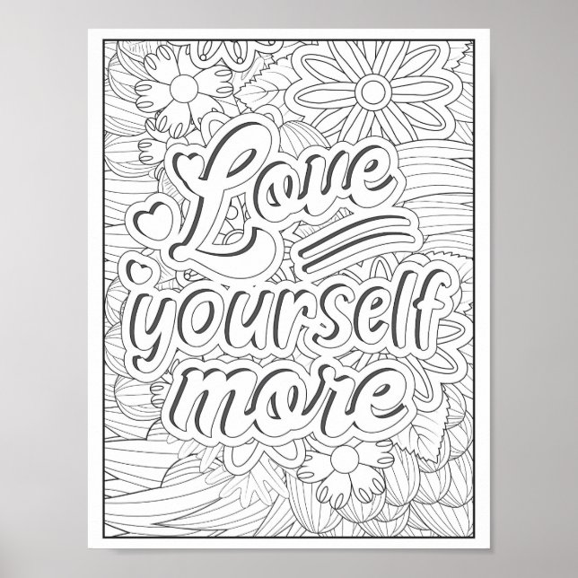 Motivational Quote Adult Colouring Poster (Front)