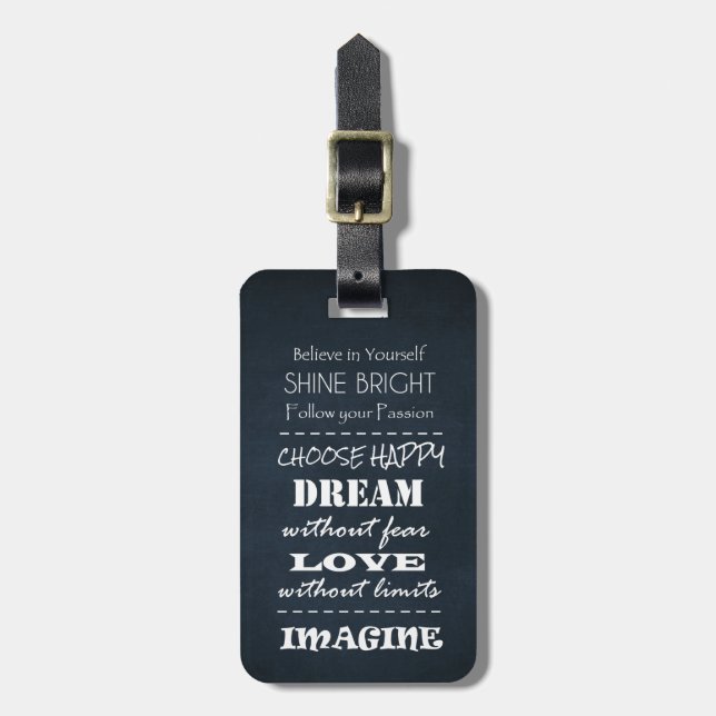 Motivational Quote Affirmations Luggage Tag (Front Vertical)