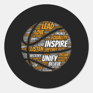 Motivational Quote Basball Inspiring Words Classic Round Sticker