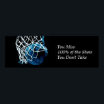 Motivational Quote Basketball Blue Black Poster<br><div class="desc">I Love This Game. Popular Sports - Basketball Game Ball Image.</div>
