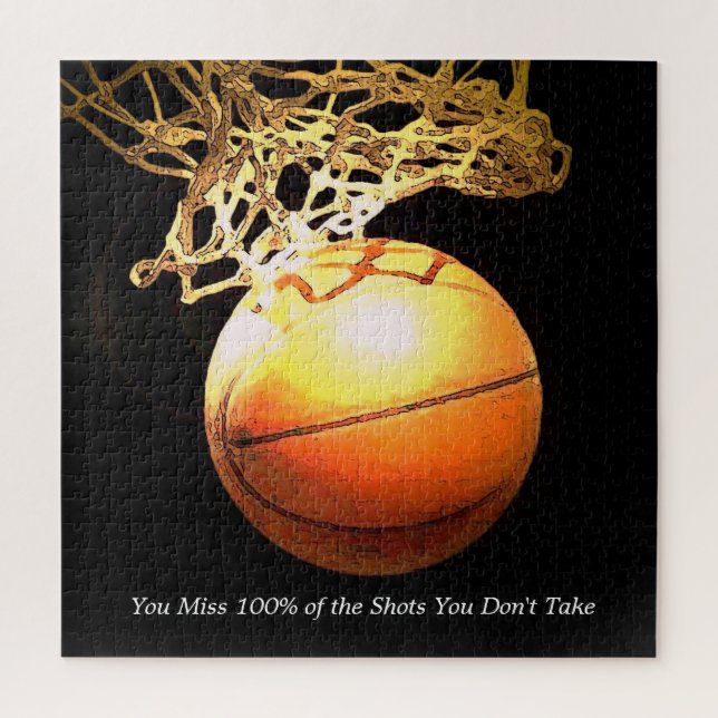 Motivational Quote Basketball Creative Sports Art Jigsaw Puzzle (Vertical)