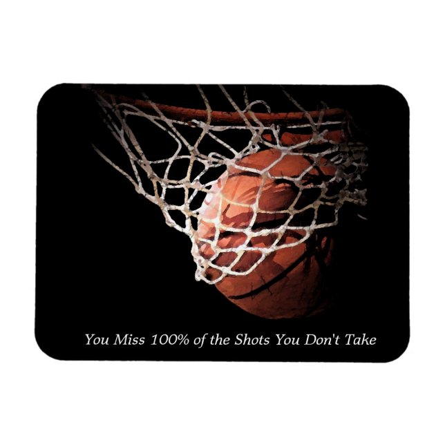 Motivational Quote Basketball Magnet (Horizontal)