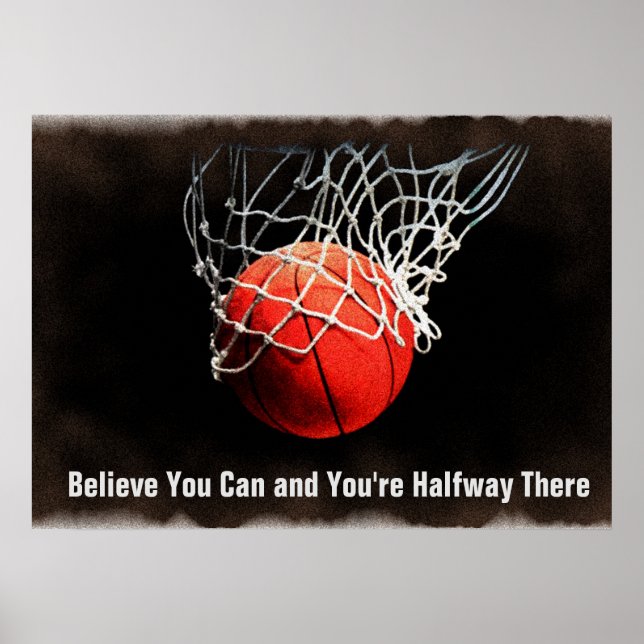 Motivational Quote Basketball Poster (Front)