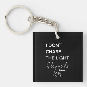 Motivational Quote Black Background Key Ring