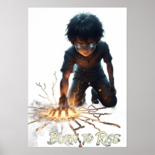 Motivational quote BORN TO RISE poster for student