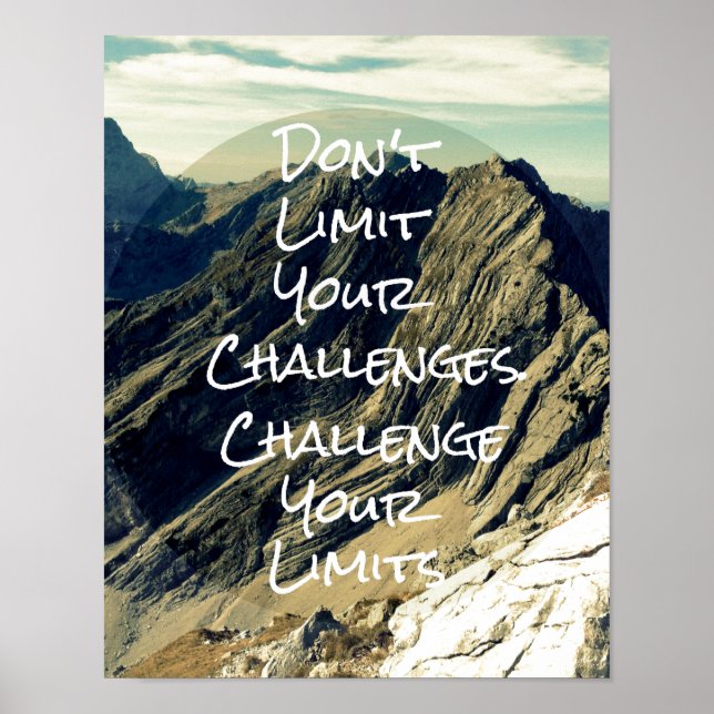 Motivational Quote: Challenge Your Limits Poster (Front)