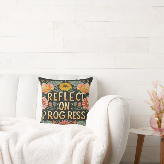 MOTIVATIONAL QUOTE CLASSIC FLORAL  CUSHION (Couch)