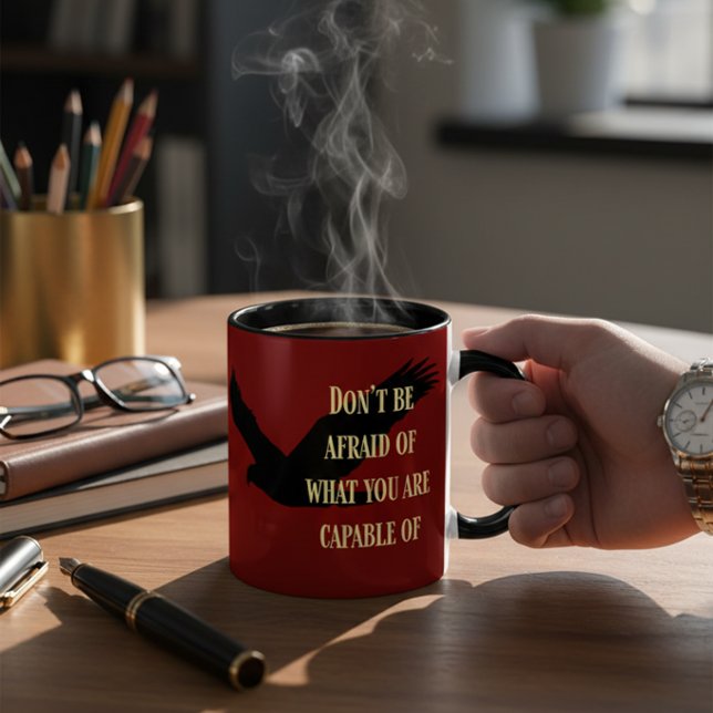 Motivational Quote Eagle Power Affirmations Coffee Mug (Gift as a daily reminder)