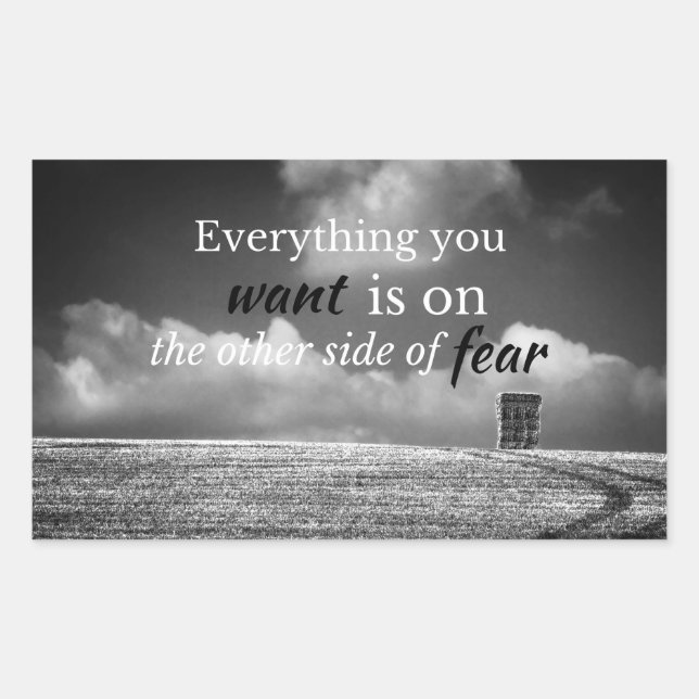 Motivational Quote: Everything you want is on... Rectangular Sticker (Front)