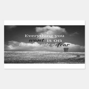 Motivational Quote: Everything you want is on... Rectangular Sticker