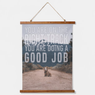 Motivational quote for self affirmation, dog lover hanging tapestry
