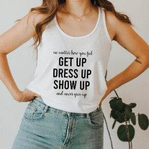 Motivational Quote Gym Fitness Never Give Up Singlet