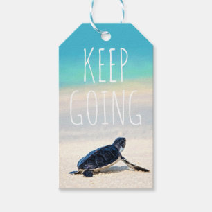 Motivational Quote Keep Going Turtle Beach Gift Tags