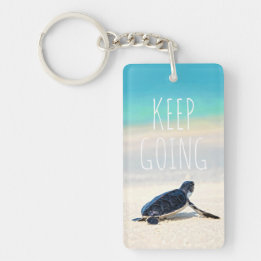 Motivational Quote Keep Going Turtle Beach   Key Ring