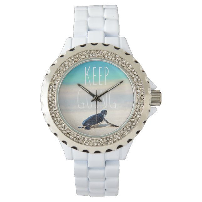 Motivational Quote Keep Going Turtle Beach Watch (Front)