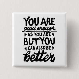 Motivational Quote Lino Print 15 Cm Square Badge
