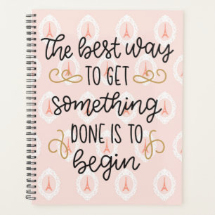 Motivational Quote On Pink Eiffel Tower Background Planner