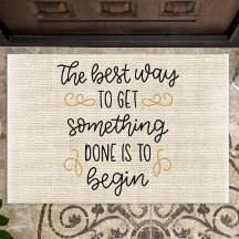 Motivational Quote On Rustic Burlap